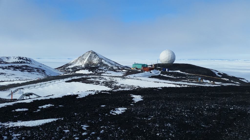 A photo of a radome at McMurdo Station, Antarctica