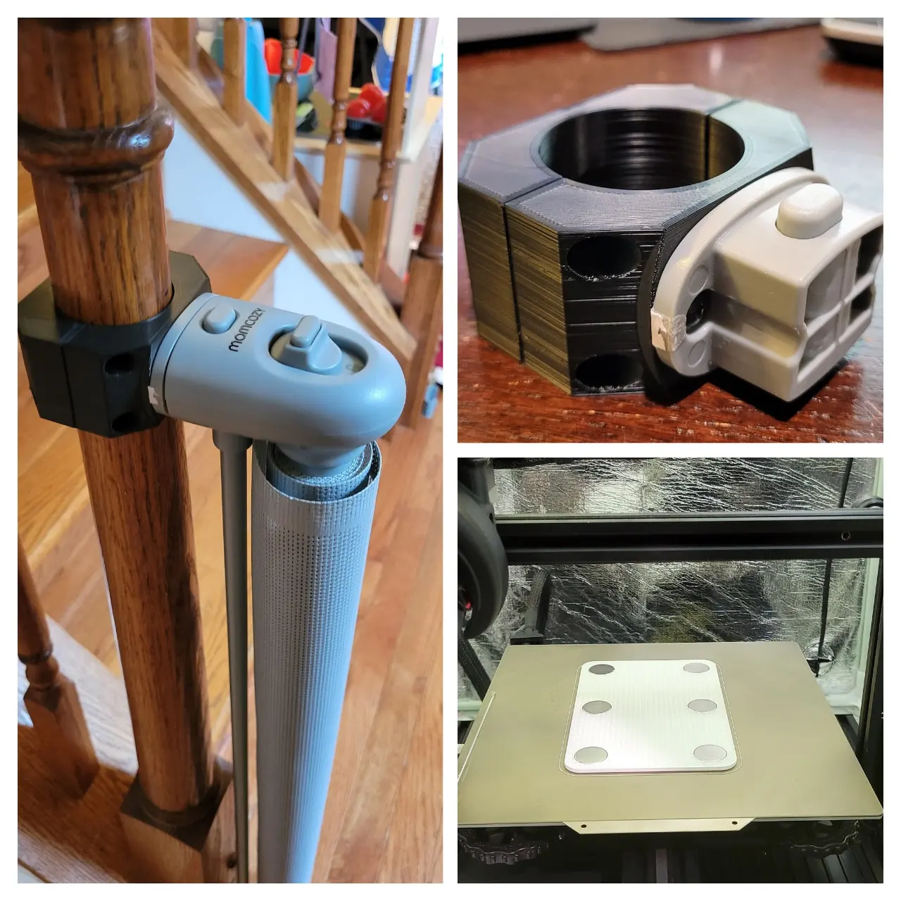 Hands inserting magnets and TPU into a printed part