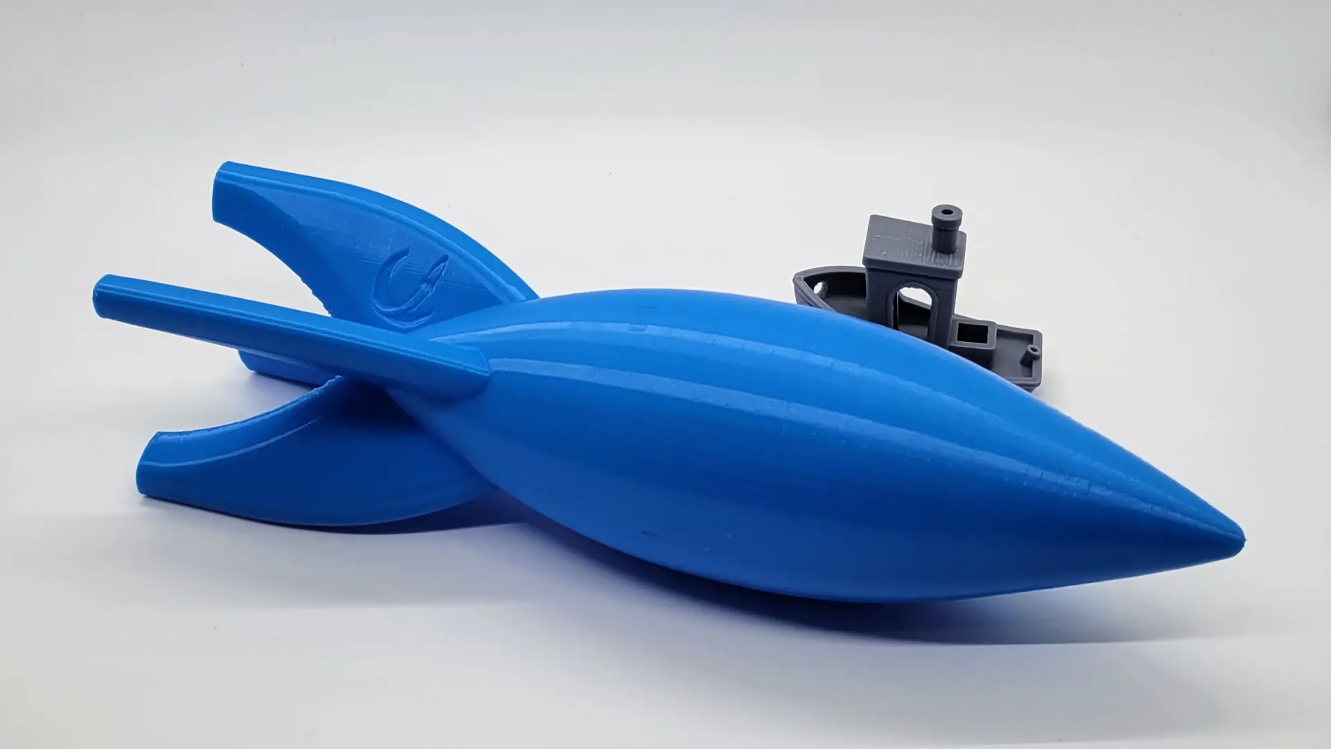 A render of a 3d printed toy rocket
