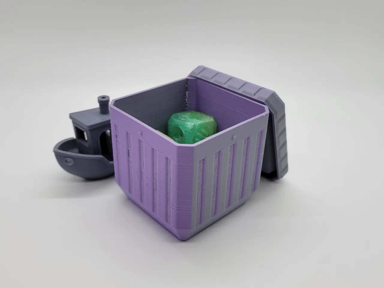 A render of a square shaped 3d printed box with a simple square pattern with dots on the faces