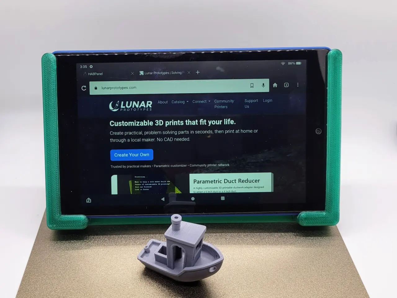 A render of a 3d printed customizable post