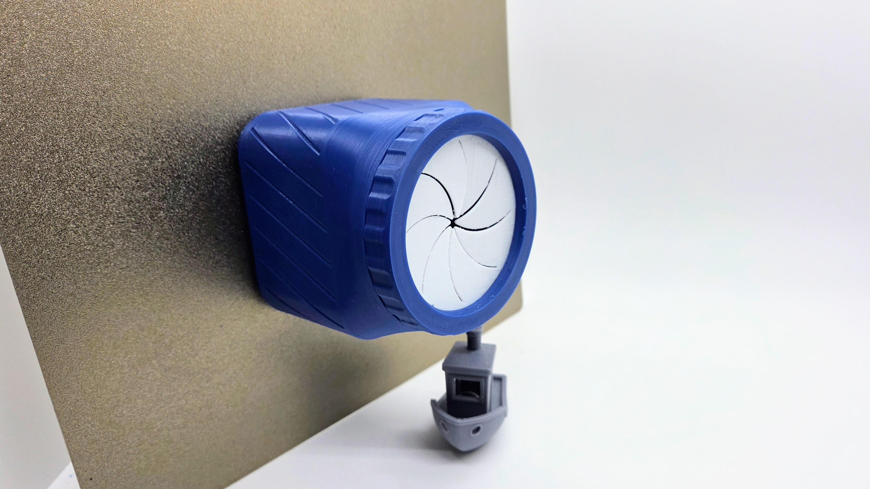 A photo of a 3d printed customizable magnetic base square shaped scrap bin featuring a screw on lid and TPU gasket