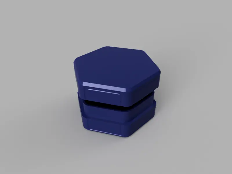 3D render of Hexagon Box, Style 1