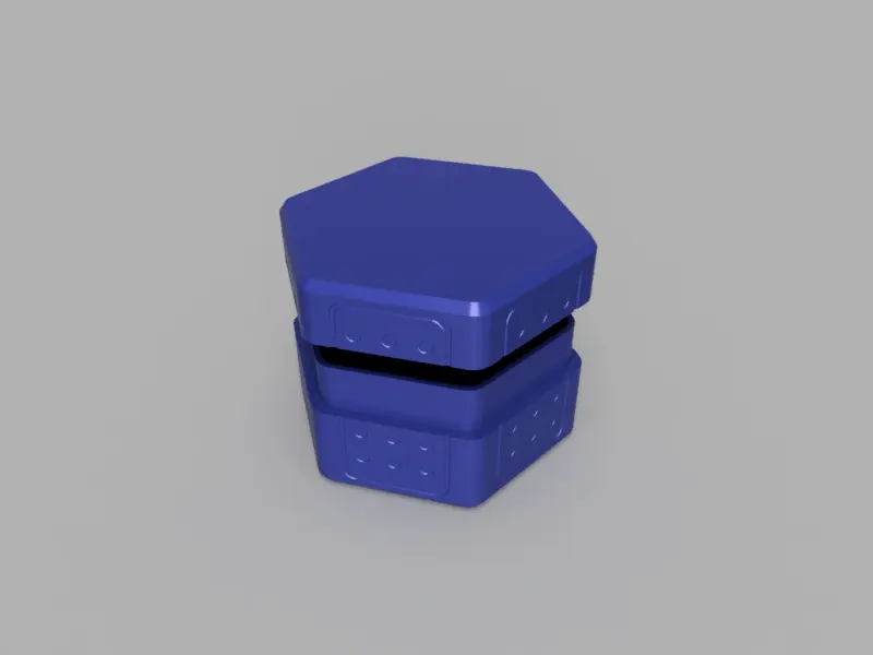 3D render of Hexagon Box, Style 2