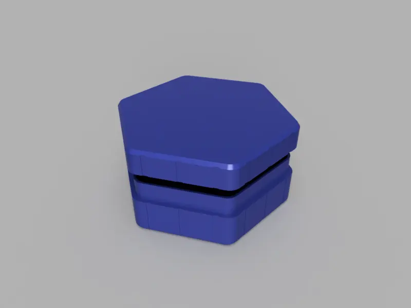 3D render of Hexagon Box, Style 3