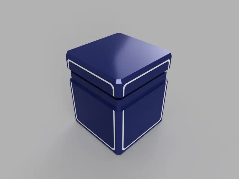 3D render of Square Box, Style 1