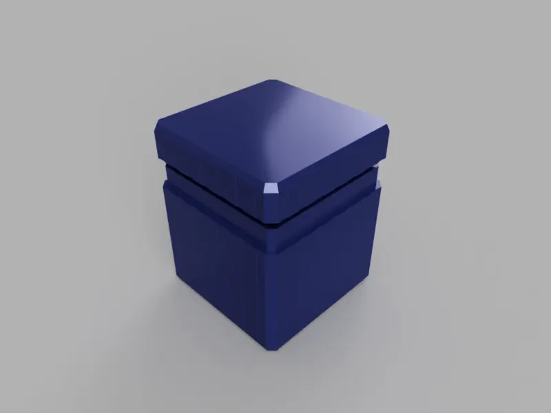 3D render of Square Box, Style 3