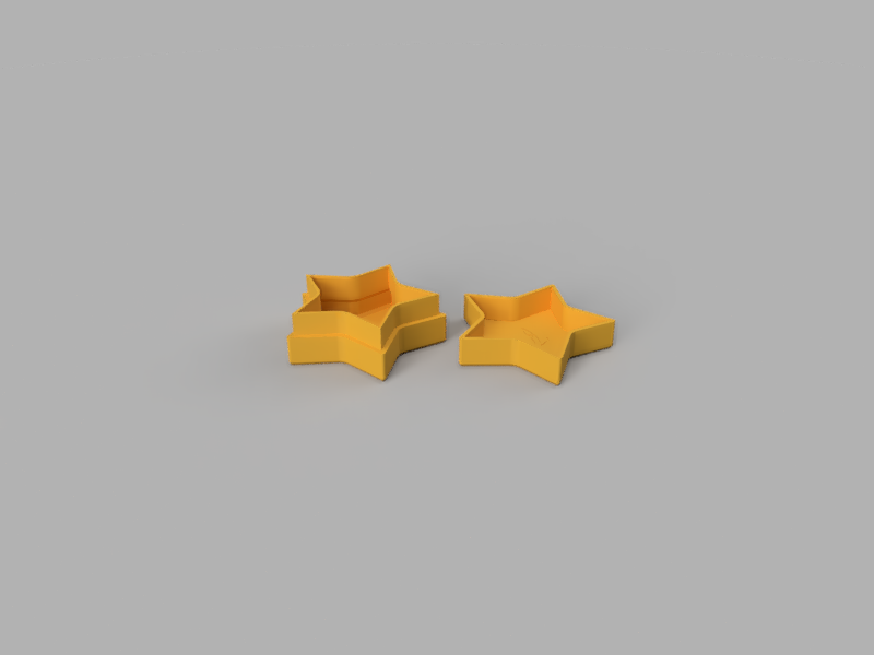 A render of a 3d printed customizable star shaped storage box