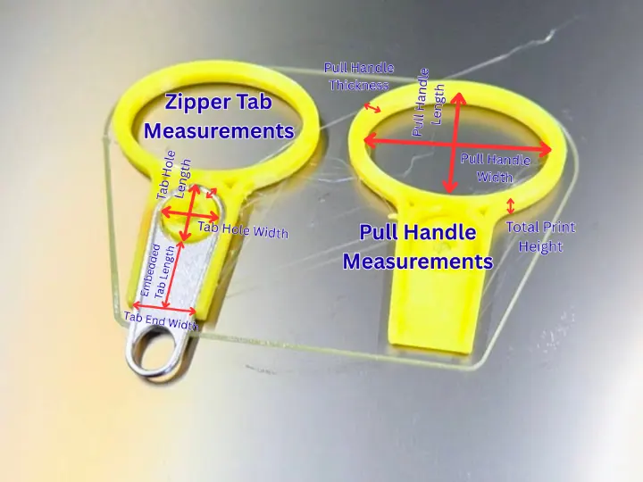 Details of parameters used to create the 3D printed TPU Zipper Pull
