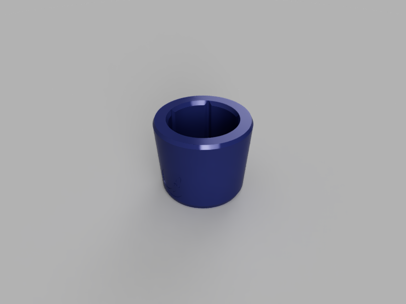 A render of a parametric customizable 3d printed cup holder adapter