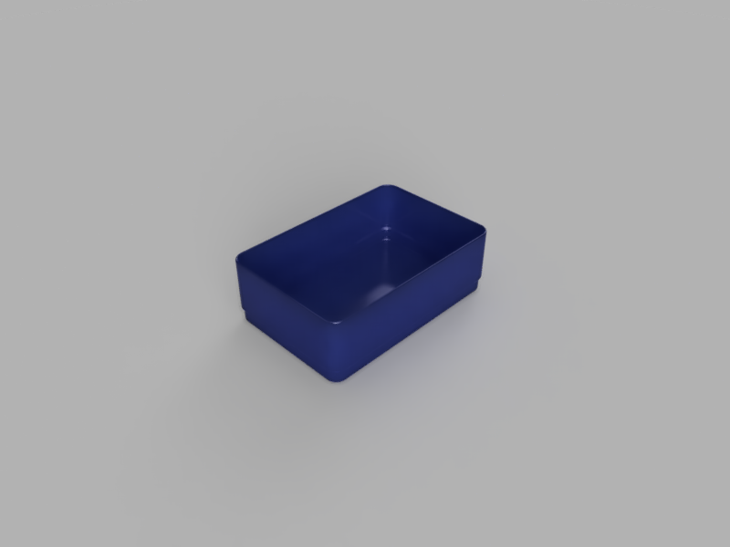 A render of a 3d printed stackable bin
