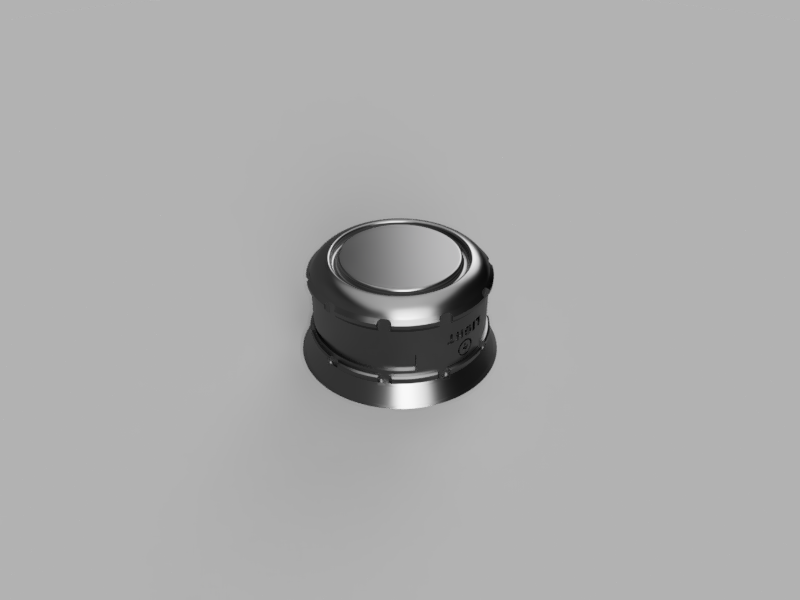 A render of a 3d printed grill knob