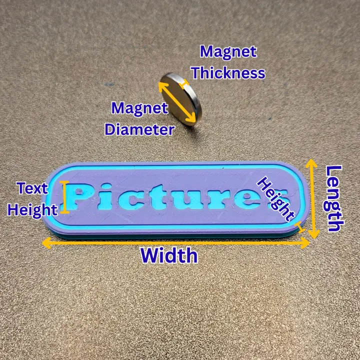 Detailed parameters of a 3D printed magnetic plate