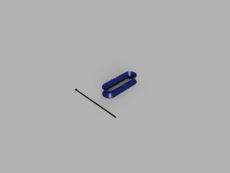 A render of a customizable 3d printed cable organizer with printable strap