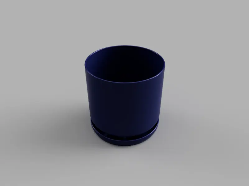 3D render of Parametric Circular Planter, Style 0