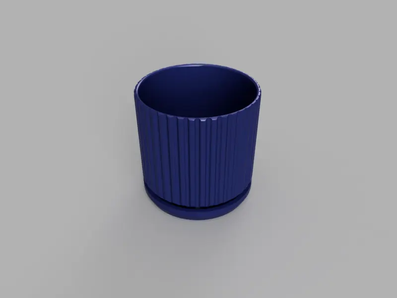 3D render of Parametric Circular Planter, Style 1