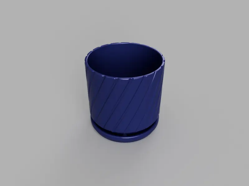 3D render of Parametric Circular Planter, Style 2