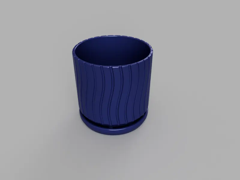 3D render of Parametric Circular Planter, Style 4