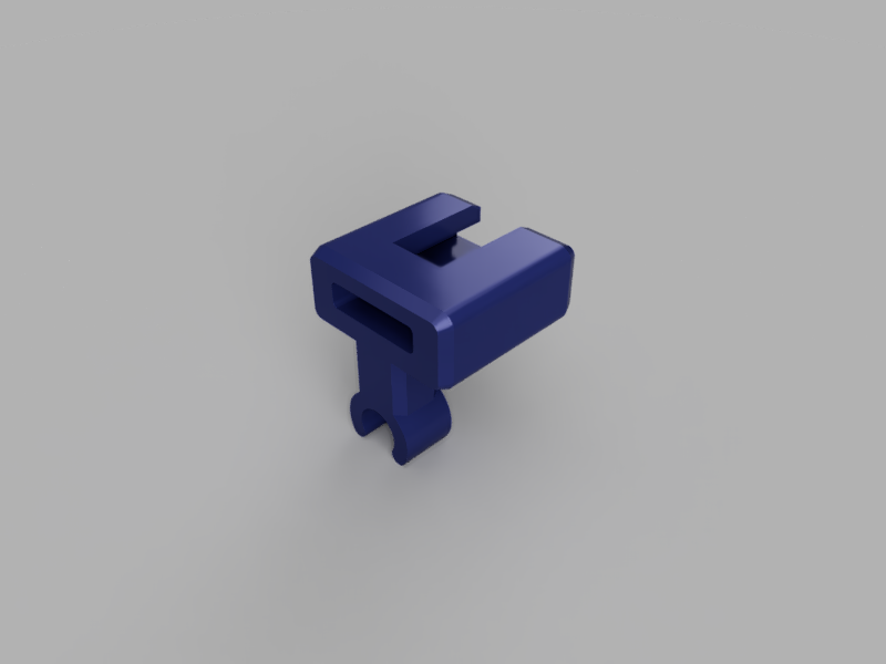 A render of a 3d printed raspbery pi camera for clipping to a printer enclosure pole