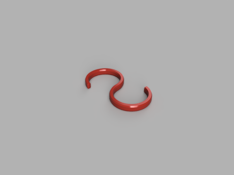 A render of a customizable 3d printed S hook