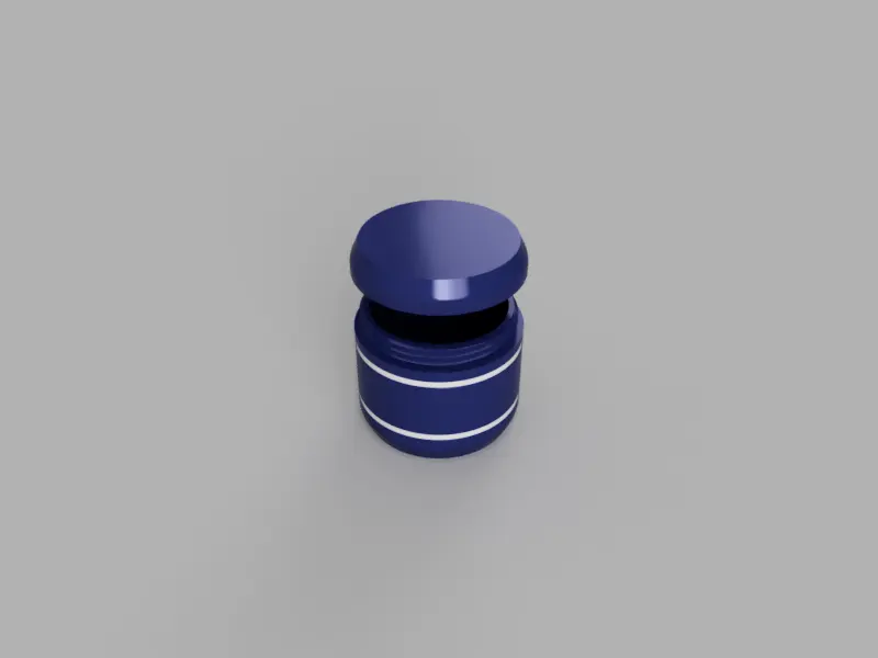 3D render of Threaded Cylinder, Style 1