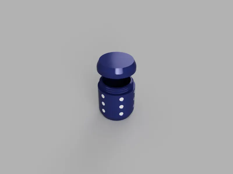 3D render of Threaded Cylinder, Style 2
